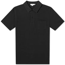 Load image into Gallery viewer, Sunspel Riviera Polo Shirt Black.

