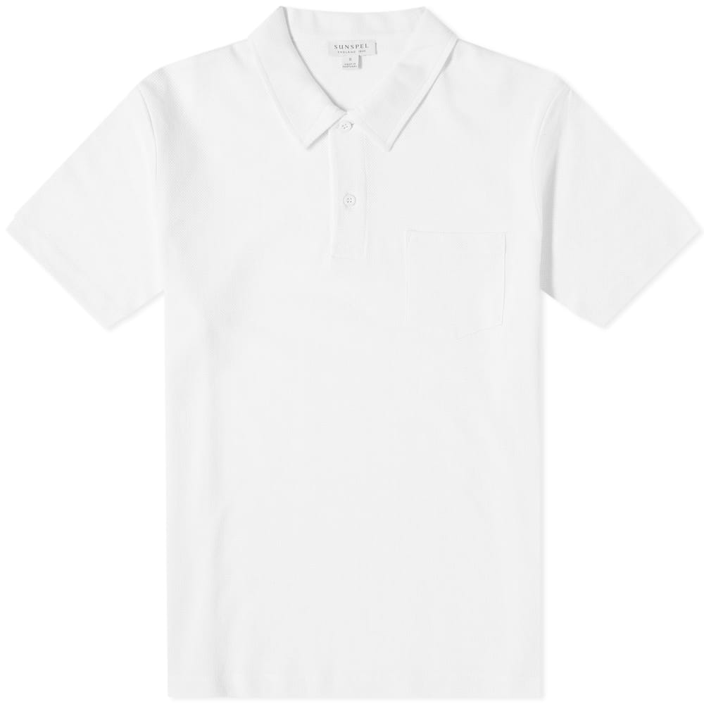 Sunspel Riviera Polo Shirt White.