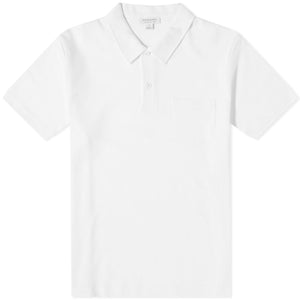 Sunspel Riviera Polo Shirt White.