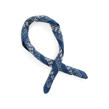 Load image into Gallery viewer, RRL logo print cotton bandana in indigo / greige.
