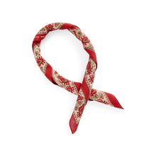 Load image into Gallery viewer, RRL logo print cotton bandana in turkey red, cream and black.
