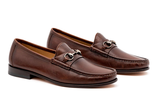 Martin Dingman - Addison Dress Calf Leather Horse Bit Loafer in Chocolate.