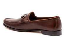 Load image into Gallery viewer, Martin Dingman - Addison Dress Calf Leather Horse Bit Loafer in Chocolate.
