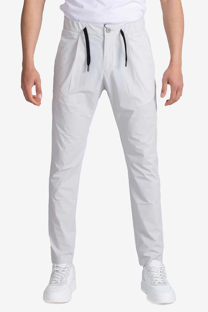 Model wearing Herno - Men's Laminar Nylon Pants in Chantilly.