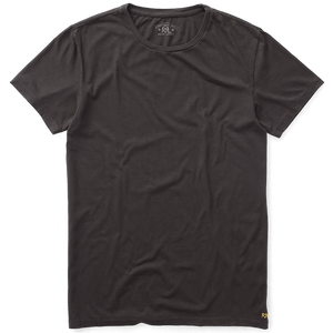 RRL cotton jersey crewnect t-shirt in faded black canvas.