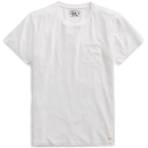 RRL cotton jersey pocket t-shirt in white.