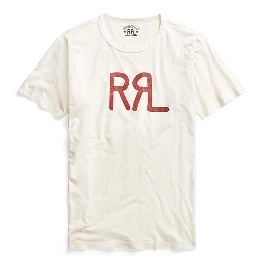 RRL logo cotton jersey t-shirt in natural.