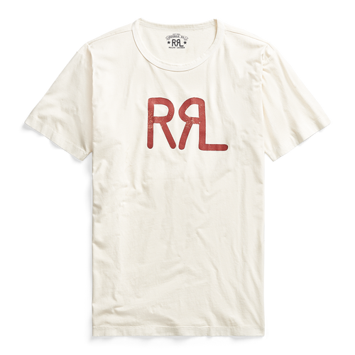 RRL logo cotton jersey t-shirt in natural.