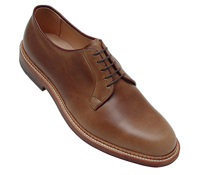 Alden 9501 Plain Toe Blucher shoe in natural chromexcel.