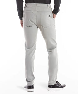 Model wearing Public Rec - All Day Every Day 5-Pocket Pant in Fog - back.