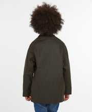 Load image into Gallery viewer, Model wearing Barbour Youth Beaufort Jacket in Olive.
