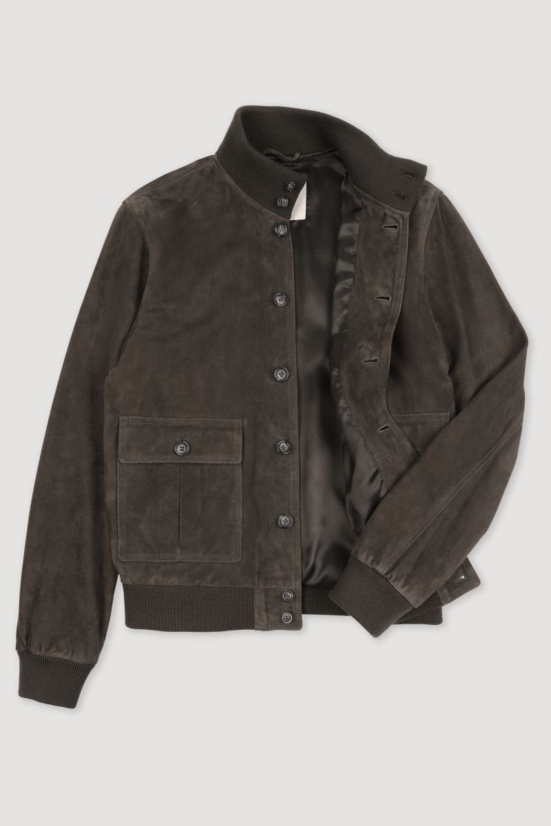 Valstar Suede Bomber Jacket in Muschio.
