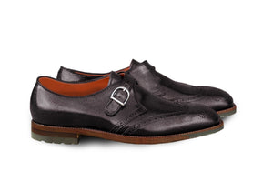 LaRossa Shoe and Alden D0401C special make up monk strap in dark brown regina calf.