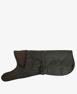 Barbour Wax Dog Coat in Olive.