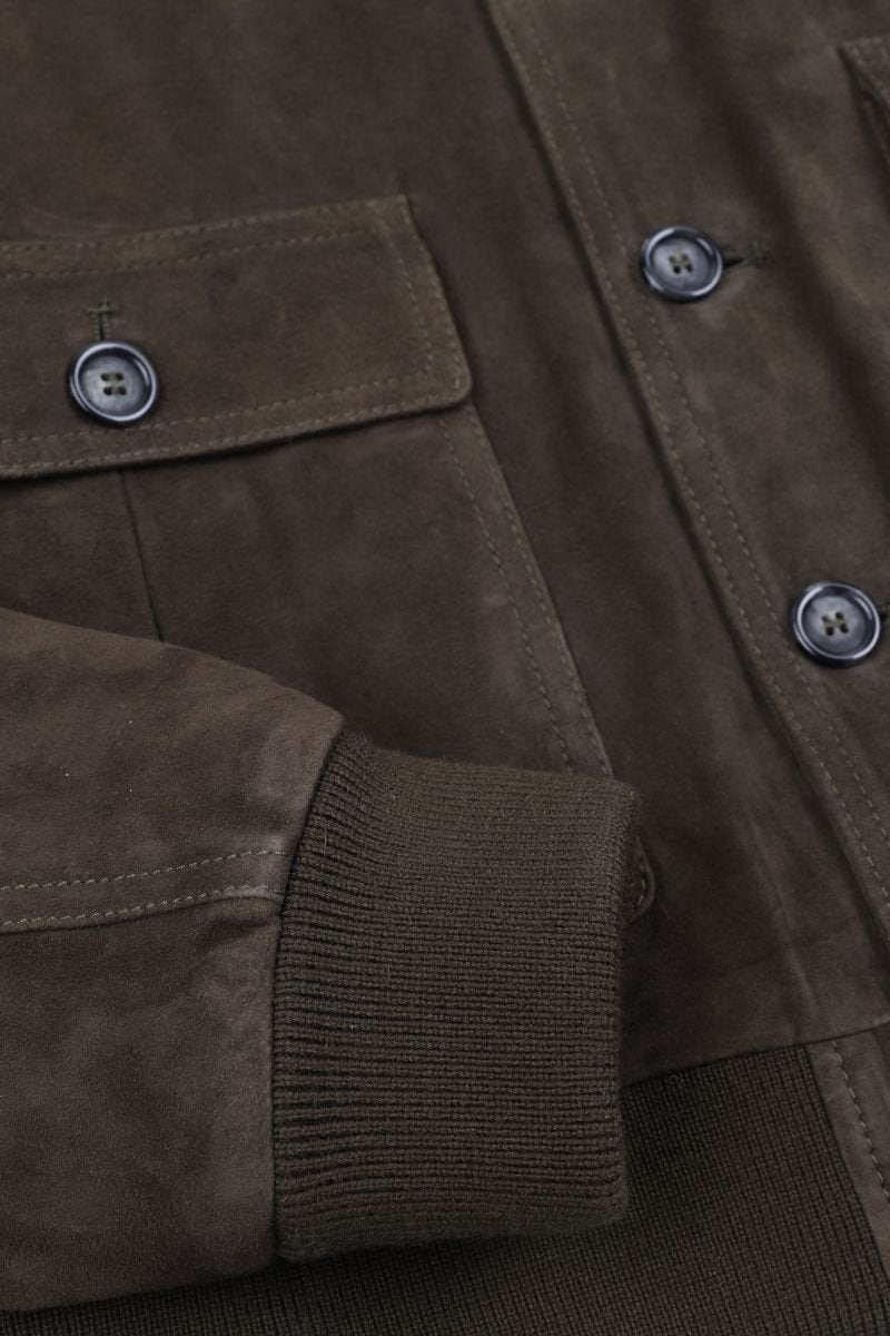 Valstar Suede Bomber Jacket in Muschio.