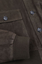 Load image into Gallery viewer, Valstar Suede Bomber Jacket in Muschio.
