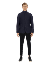 Load image into Gallery viewer, Model wearing Herno Men&#39;s Laminer Blazer in Blue.
