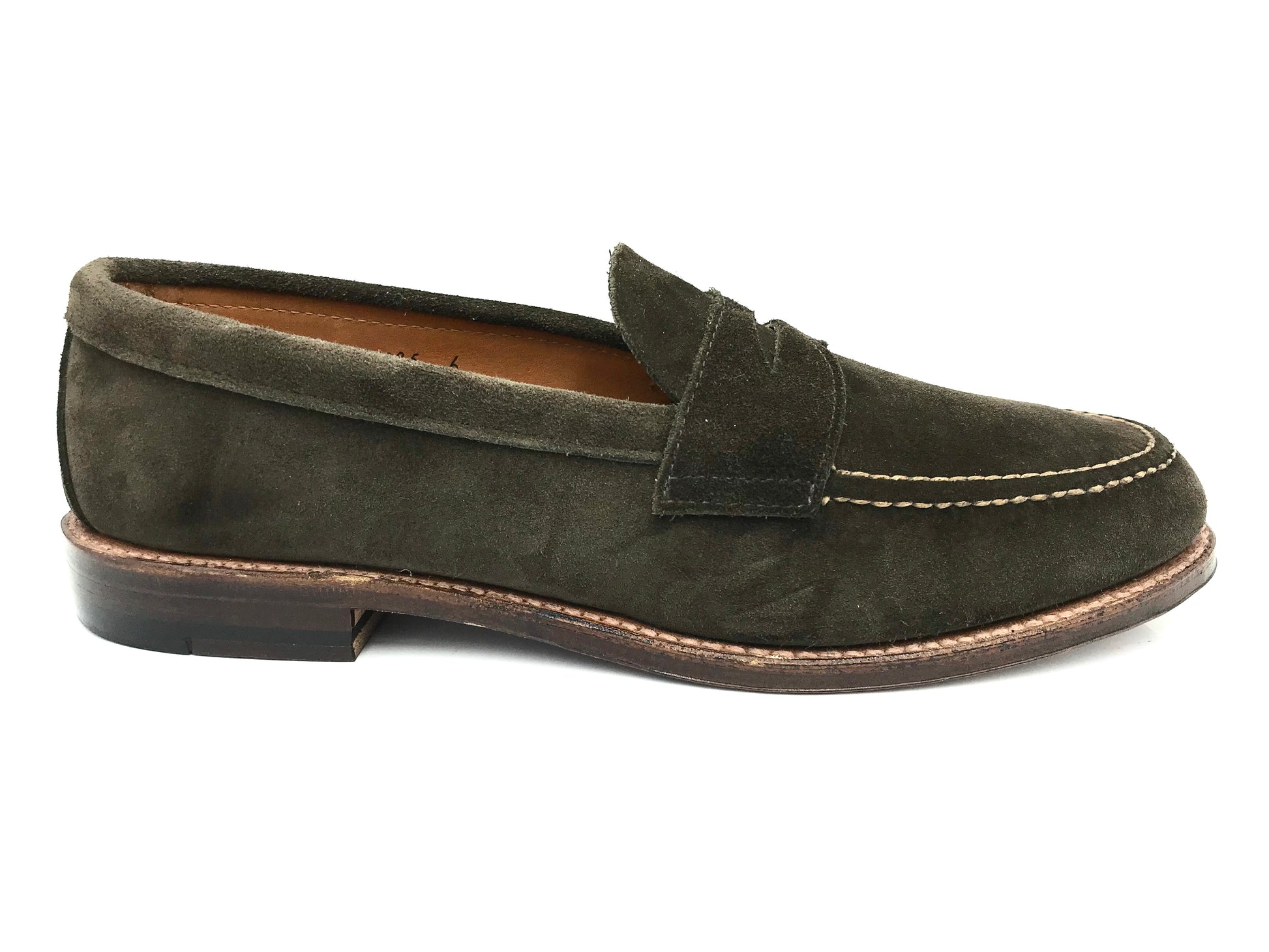 LaRossa Shoe and Alden loden suede penny loafer special make up.