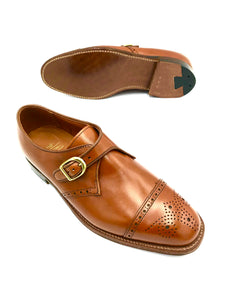 LaRossa Shoe and Alden monk strap shoe special make in burnished tan.