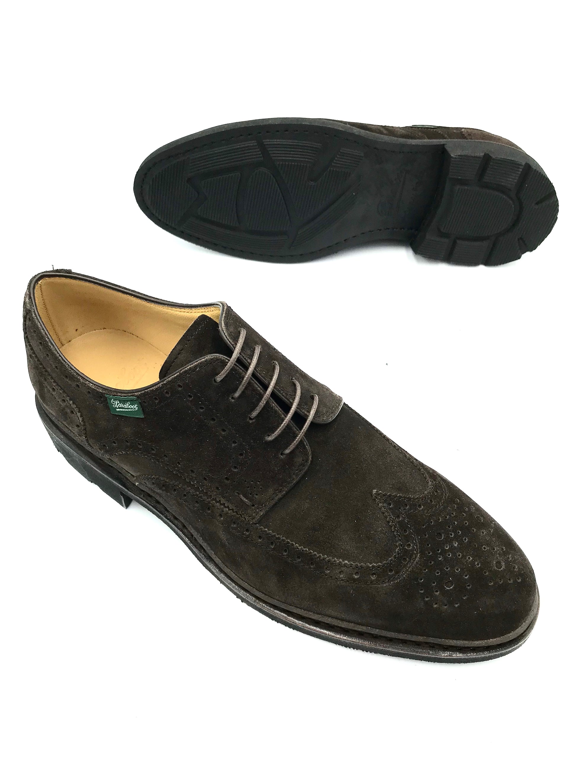 Paraboot Andersen wingtip suede shoes in Velours Congo.