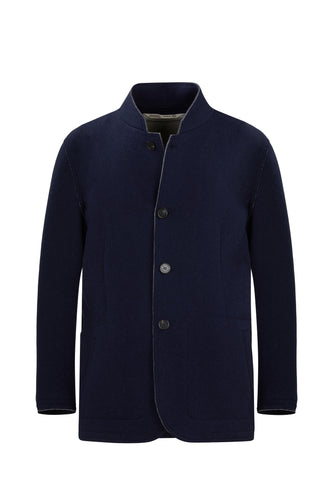 Maurizio Baldassari - Double Face Car Coat Raw Edge in Navy/Grey.