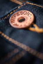 Load image into Gallery viewer, &amp;Sons Trading Co Brandon indigo jeans snap.
