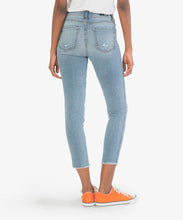Load image into Gallery viewer, Model wearing Kut From The Kloth - Connie High Rise Fab Ab Crop KC1473MA3 in Thinker w/ Med Base Wash - back.

