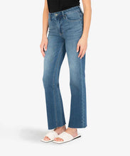 Load image into Gallery viewer, Model wearing Kut From The Kloth - Kelsey High Rise Fab AB Ankle Flare KP1578MA1 in Propelled w/ Med.
