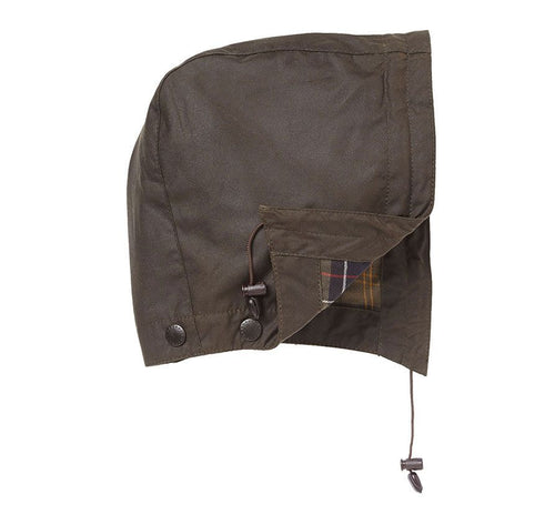 Barbour Classic Sylkoil Hood in olive.