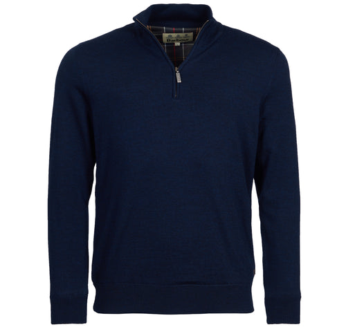 Barbour Gamlan Half - Zip Sweater in Navy.