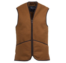 Load image into Gallery viewer, Barbour Warm Pile Waistcoat Zip-In Liner in brown.
