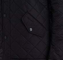 Load image into Gallery viewer, Pocket of Barbour Powell Quilt jacket in black.
