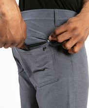 Load image into Gallery viewer, Model wearing Public Rec Workday Pant straight leg in slate.
