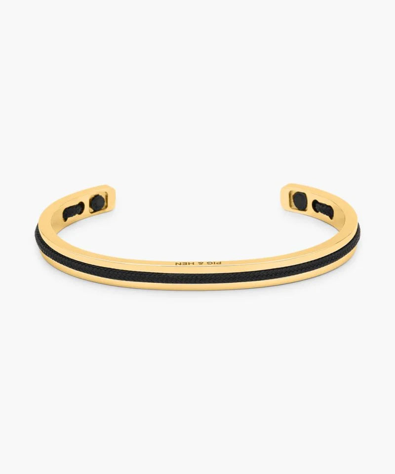 Pig & Hen - Navarch 6mm Bracelet in Black/Gold.