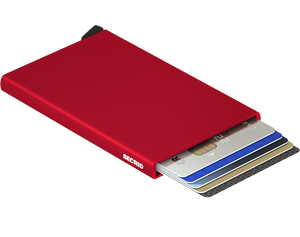 Secrid card protector in red.