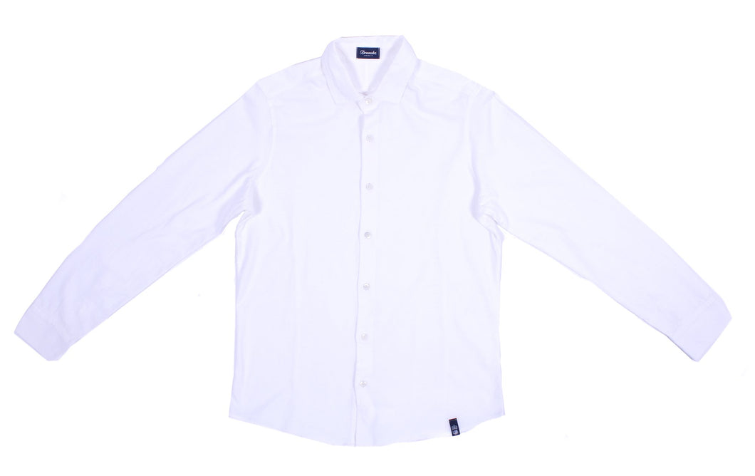 Drumohr - L/S Button Front Shirt White