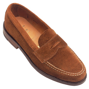 Alden 6243 penny loafer in snuff suede.