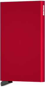 Secrid card protector in red.