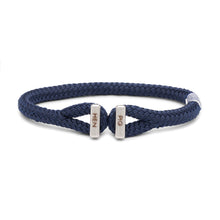 Load image into Gallery viewer, Pig &amp; Hen Icy Ike Bracelet in navy with silver closure.
