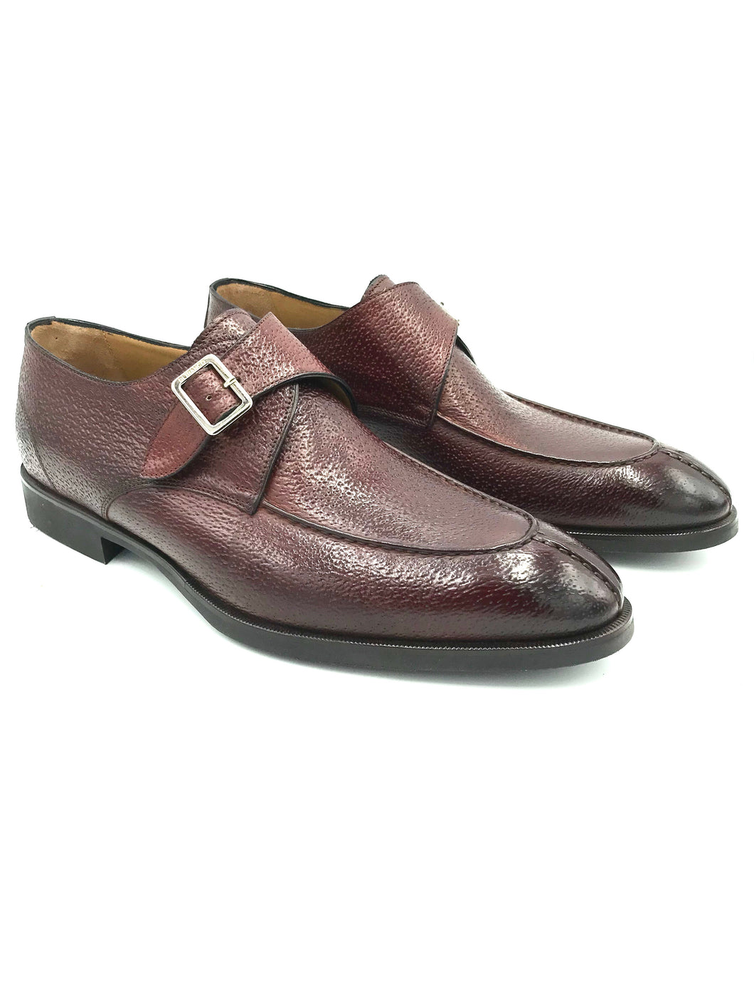 Di Bianco shoes SC542 monk strap in pecarry rust.