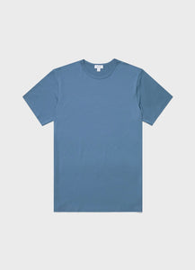 Sunspel - Classic Crew Neck T-Shirt in Bluestone 2.