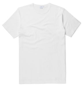 Sunspel - Classic Crew Neck T-Shirt in White.
