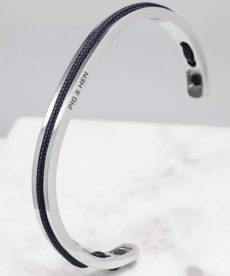 Pig & Hen - Navarch 6mm Bracelet in Navy/Silver.