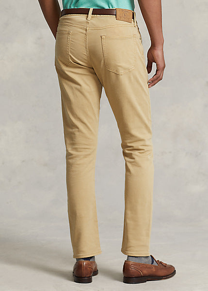 Model wearing POLO Ralph Lauren - Sullivan Slim Knitlike Chino Pant in Boating Khaki - back.
