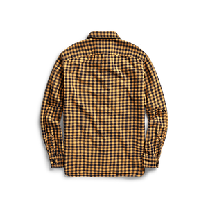 RRL Checked Twill Workshirt in Yellow/Black check.