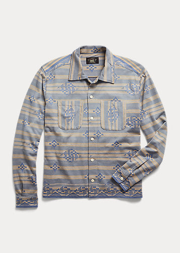 RRL - Jacquard-Knit Jersey Camp Shirt Natural/Multi