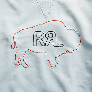 RRL - Long-Sleeve French Terry Double V Buffalo Graphic Crewneck Sweatshirt