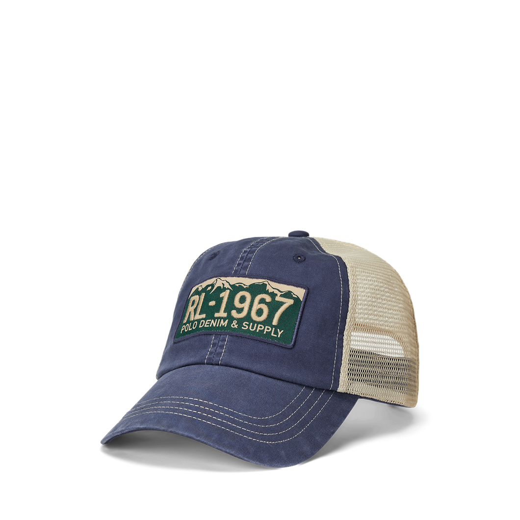 Polo Ralph Lauren - Stretch Twill Classic Sport Trucker Hat with License Plate Emblem in Newport Navy.