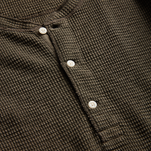 Load image into Gallery viewer, RRL - Long Sleeve Textured Cotton Waffle Knit Henley in Dark Green
