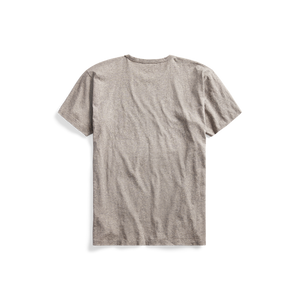 RRL - Short-Sleeve Ranch Brand Logo Cotton Jersey Crewneck Tee Shirt in Heather Grey - back.